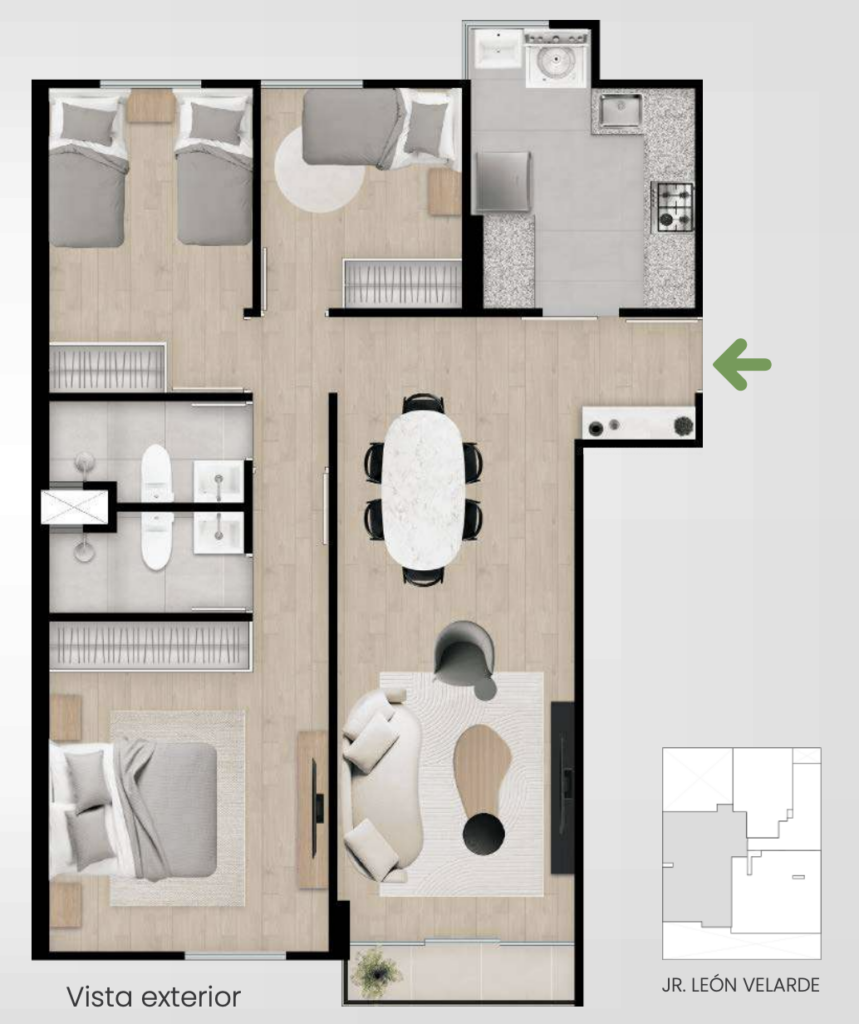 Plano de distribución del Modelo Tipo III